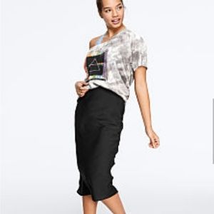 Black satin skirt